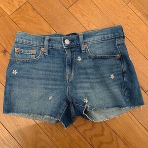 Womens Gap Denim 3' Short Embroidered Daisy